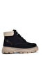 Women's Black Suede Women's Comfortable Fit Short Lace-up Suede Boots - 3