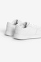 Women's White Thick Faylon Sole Plain Patterned Lace-Up Sports Shoes - 5