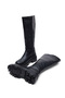 Women's Black Skin Comfortable Fit High Sole Zippered Boots - 5