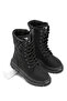 Girl's Black Thermo Sole Quilted Detailed Laced and Zippered Long Boots - 3