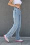 -Ice Snow Lycra Super High Waist Loose Jeans Palazzo Trousers. (Super High) Wide Leg - 4
