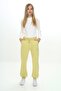 Girl's Embroidery Printed Waistband Ribbed Cuffs with Pockets Basic Jogger Sweatpants 3 Yarns Ribbed