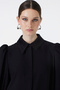 Stone Detailed Balloon Sleeve Black Tunic 1452 - 2