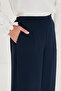 Wide Leg Fabric Navy Blue Trousers P-0013 - 5