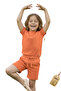 Children's Set 3-Piece Set - Wooden Button Summer Black Yellow Orange Girl Boy Unisex Bottom Top Set - 4