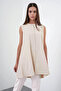Crew Neck Sleeveless Underwear Beige 0007
