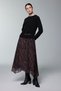 Belt Detailed Patterned Skirt Blouse Skirt Black Double Set E-0522 - 3