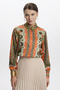 Ethnic Patterned Shirt Orange Shirt 0099 - 4