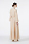 Chiffon Beige Dress with Stone Collar and Bow Detail 0288 - 6