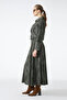 Shirt Collar Buttoned Jacket Skirt Double Khaki Suit 1705 - 6