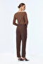 Elastic Waist Button Detailed Cigarette Brown Trousers 0251 - 6