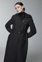 Hooded Overcoat with Zipper and Belt Detail Black 13993 - 3