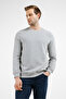 Gray Long Sleeve Crew Neck Plain Cotton Comfort Fit Sweatshirt 1013255150