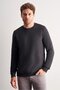 Smoked Long Sleeve Crew Neck Plain Cotton Comfort Fit Sweatshirt 1013255150 - 3