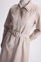 Leather Stone Trench Coat - with Sleeve Detail and Belt 13518 - 2