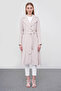 Double-Breasted Collar Belted Waist Giy Çık Beige 13490