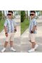 Boy's Holiday Summer Cotton Knitwear Iran Patterned Shirt and Shorts Set - 6