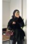 Black Fur Trimmed Jacket - 5
