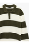 Regular Fit Long Sleeve Polo Neck Winter Knitwear Sweater - 5