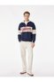 Oversize Color Block College Printed Half-Zip Sweatshirt