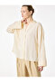 Viscose Blended Classic Collar Long Wide Sleeve Oversized Shirt - 2