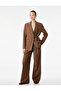 Comfortable Fit Pocketed Pleated Detailed High Waist Wide Leg Fabric Trousers