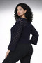Navy Blue Spanish Sleeve Openwork Women's Knitwear Crop - 3