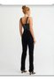 Roma Black Lycra Super High Waist Loose Jeans Palazzo Trousers(SUPER HIGH) Wide Leg - 4