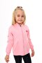 Girl's Mock Neck Zippered Pocket Embroidery Printed Knitted Cardigan - 2 Thread Raised Embroidery - 2