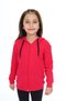 Girl's Hooded Zippered Pockets Off Shoulder Embroidery Printed Knitted Cardigan - 2 Yarn