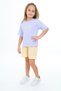 Girl's 2-Piece Set Printed Crew Neck T-Shirt & Elastic Waist Shorts - 2