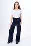 Girl's Wide-Leg Sweatpants with Buckle Belt - 2 Yarns