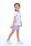 Girl's 2-Piece Set Printed Crew Neck T-Shirt & Elastic Waist Shorts - 3