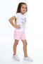 Girl's 2-Piece Set Printed Crew Neck T-Shirt & Single Pocket Shorts with Elastic Waist - 3