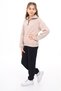 Girl's 2-Piece Set Printed Turtleneck Zippered Sweatshirt & Pocketed Elastic Waistband - 2