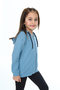 Girl's Hooded Zippered Pockets Off Shoulder Embroidery Printed Knitted Cardigan - 2 Yarn - 3