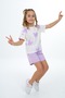 Girl's 2-Piece Set Printed Crew Neck T-Shirt & Pocket Shorts with Elastic Waist - 4