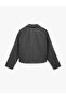 Pocketed Buttoned Long Sleeve Short Melton Jacket - 5