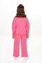 Girl's 2-Piece Set Printed Crew Neck Sweatshirt & Wide Leg Sweatpants with Elastic Waist - 3