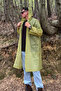 Unisex Water Windproof Foldable Hooded Snap Button Eva Green Raincoat - 6