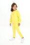 Girl's 2-Piece Set Printed Crew Neck Sweatshirt with Drawstring Sleeves & Elastic Waistband - 3