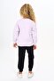 Girl's 2-Piece Set Printed Crew Neck Ribbed Sweatshirt & Jogger with Elastic Waistband - 5