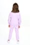 Girl's 2-Piece Set Printed Crew Neck Sweatshirt with Drawstring Sleeves & Elastic Waistband - 4