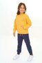 Girl's 2-Piece Set: Printed Hooded Sweatshirt with Pockets & Elastic Waist Jogger with Pockets