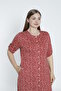 Women's Large Size Cotton Modal Fabric Patterned Summer Dress 7802 - 7