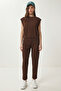 Comfortable Knitted Top and Bottom Set Lcr0111 Brown - 2