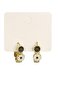 Black and White Flower Motif Full Hoop Earrings - 3