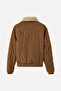 Fur Collar Velvet Textured Coat Jacket - 7