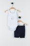 Baby Girl 3 Pieces Rope Strap Body Shorts Shorts 3-6-9-12-18-24 Months Summer Baby Set - 7