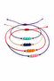 Set of 4 Minimal Anklets – Red, Blue, Gold and Purple Adjustable with String